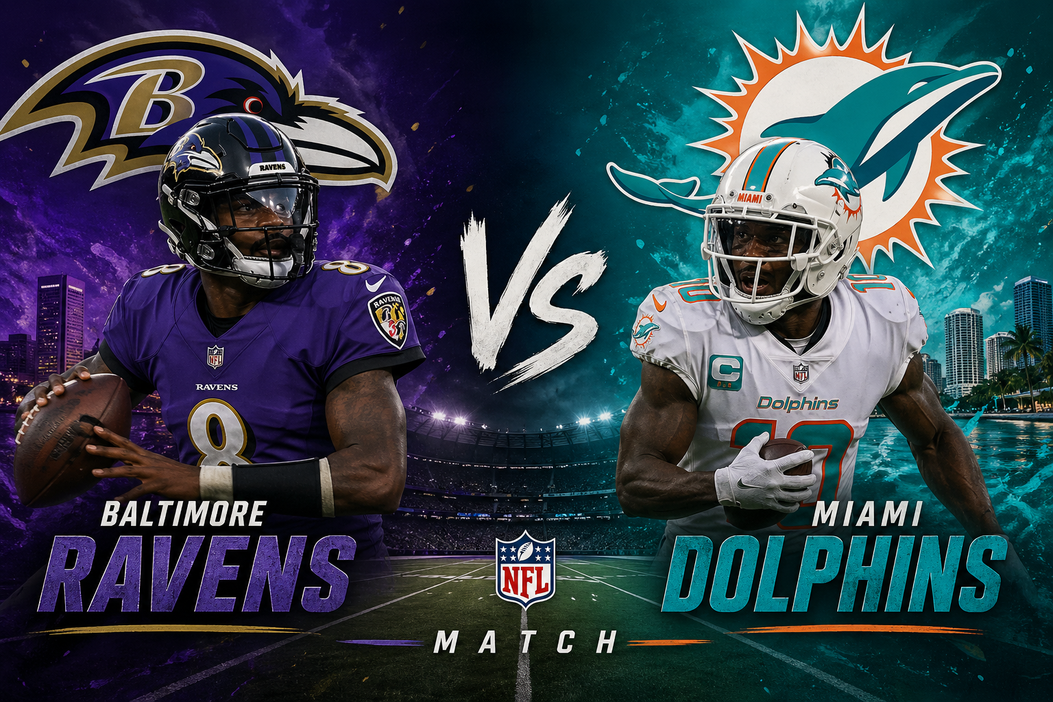 Baltimore Ravens Vs Miami Dolphins Match Player Stats
